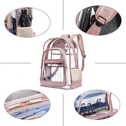 Fashion Women Backpacks Student Girls Transparent Backpacks Multiple Pockets Waterproof Pouch Bags Handbags