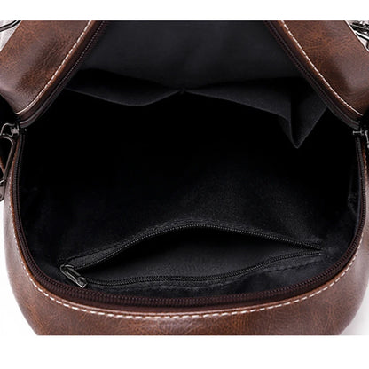 Fashion Women Black Casual Multiple Pockets Backpack Female Large Capacity Zipper Closure Daypack Satchel with Bear Pendant