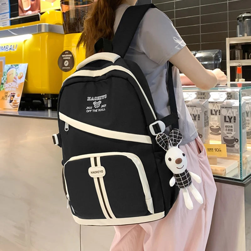 Fashion Women College Student Backpack Female Kawaii Nylon Laptop School Bag Waterproof  Man Student Travel Book Bag Rucksack