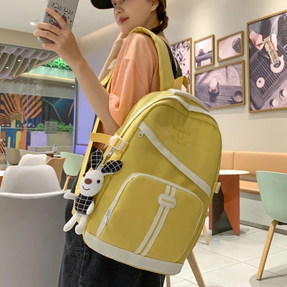 Fashion Women College Student Backpack Female Kawaii Nylon Laptop School Bag Waterproof  Man Student Travel Book Bag Rucksack