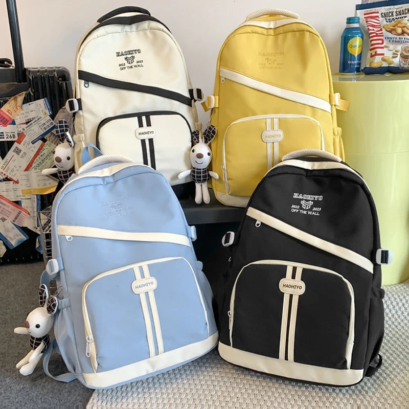Fashion Women College Student Backpack Female Kawaii Nylon Laptop School Bag Waterproof  Man Student Travel Book Bag Rucksack