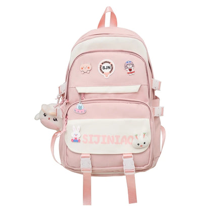 Fashion Women Cute Harajuku Badge Girl Laptop Student Book Bag Female Travel Kawaii College Backpack Lady School Backpacks Nylon