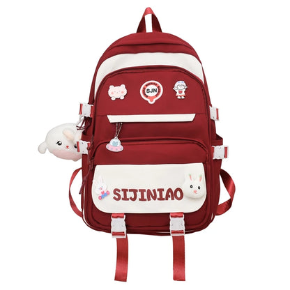 Fashion Women Cute Harajuku Badge Girl Laptop Student Book Bag Female Travel Kawaii College Backpack Lady School Backpacks Nylon