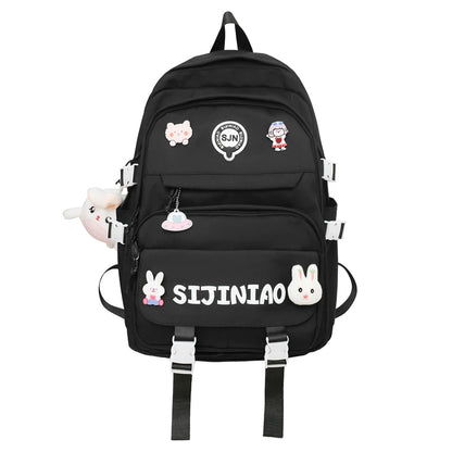 Fashion Women Cute Harajuku Badge Girl Laptop Student Book Bag Female Travel Kawaii College Backpack Lady School Backpacks Nylon