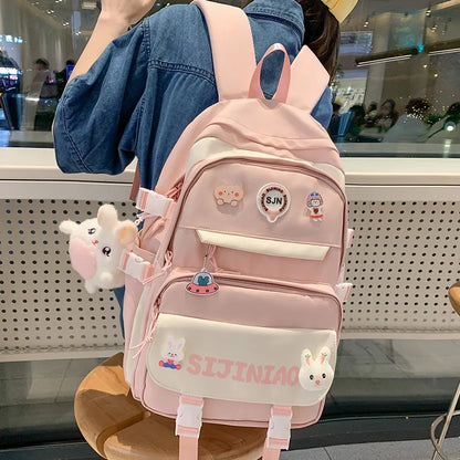 Fashion Women Cute Harajuku Badge Girl Laptop Student Book Bag Female Travel Kawaii College Backpack Lady School Backpacks Nylon