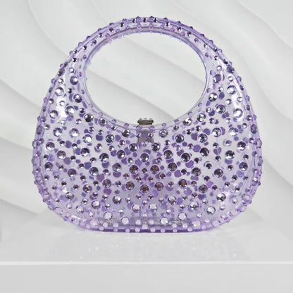 Fashion Women Diamond Handbags and Purses Transparent Acrylic Luxury Party Prom Quality Evening Bag Casual Clutch Bags Glitter