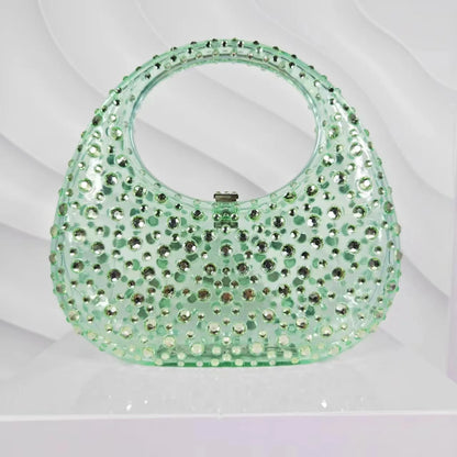 Fashion Women Diamond Handbags and Purses Transparent Acrylic Luxury Party Prom Quality Evening Bag Casual Clutch Bags Glitter