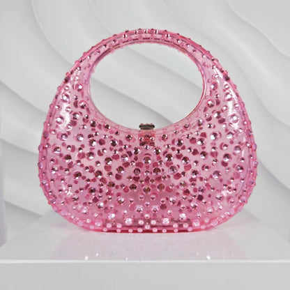 Fashion Women Diamond Handbags and Purses Transparent Acrylic Luxury Party Prom Quality Evening Bag Casual Clutch Bags Glitter