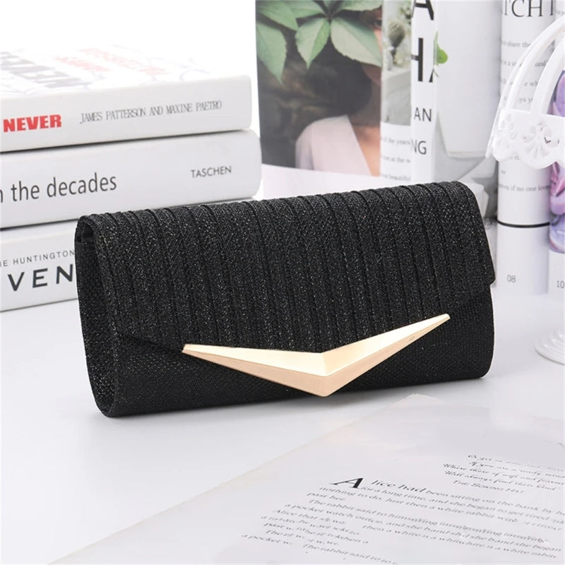 Fashion Women Evening Bag Party Banquet Glitter Bag for Ladies Wedding Clutches Handbag Shoulder Bag with Chain Purse