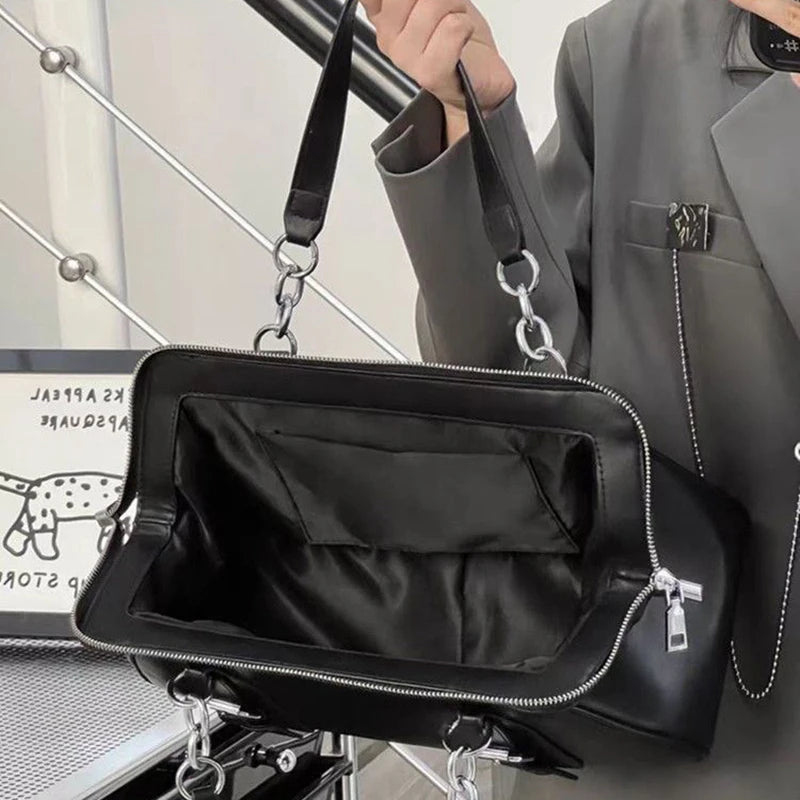 Fashion Women Girls HandBags Female Ladies Metal chains Shoulder Bags Messenger Bags bolsa viagem feminina