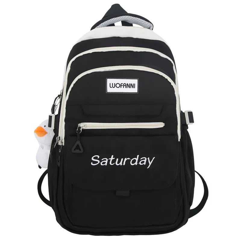 Fashion Women Green Laptop Bags High Capacity Student Lady Cute Book Backpack Female Travel Nylon School Bag College Girl Trendy