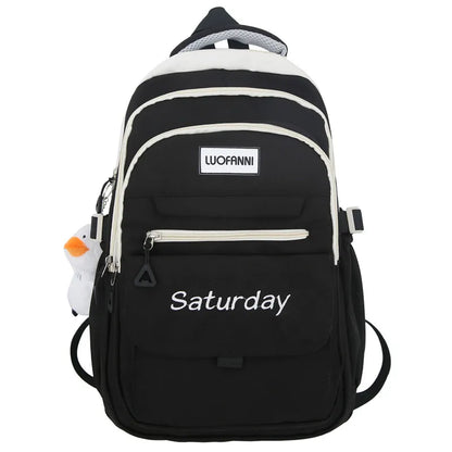 Fashion Women Green Laptop Bags High Capacity Student Lady Cute Book Backpack Female Travel Nylon School Bag College Girl Trendy