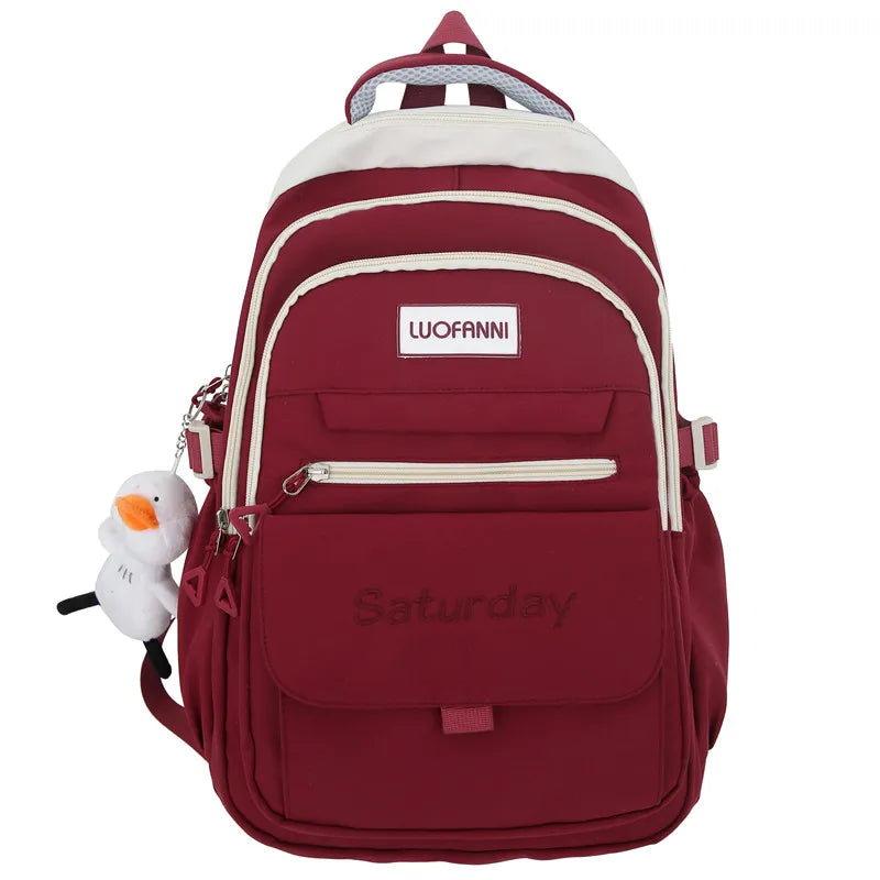 Fashion Women Green Laptop Bags High Capacity Student Lady Cute Book Backpack Female Travel Nylon School Bag College Girl Trendy