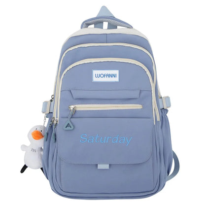 Fashion Women Green Laptop Bags High Capacity Student Lady Cute Book Backpack Female Travel Nylon School Bag College Girl Trendy