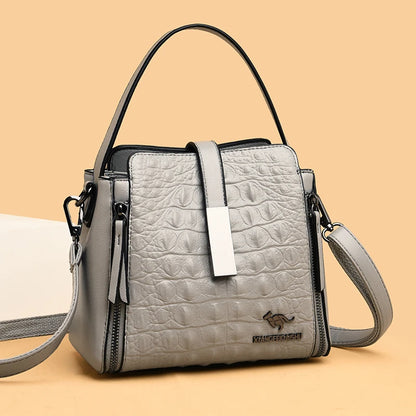 Fashion Women Handbag High Quality Crocodile Pattern Leather Bucket Bag Designers Female Shoulder Bag Luxury Brand Crossbody Bag