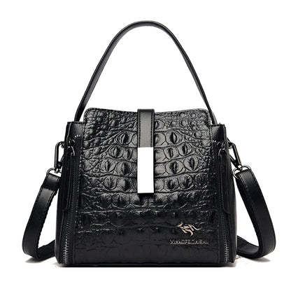 Fashion Women Handbag High Quality Crocodile Pattern Leather Bucket Bag Designers Female Shoulder Bag Luxury Brand Crossbody Bag