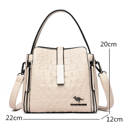 Fashion Women Handbag High Quality Crocodile Pattern Leather Bucket Bag Designers Female Shoulder Bag Luxury Brand Crossbody Bag
