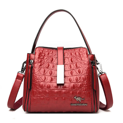 Fashion Women Handbag High Quality Crocodile Pattern Leather Bucket Bag Designers Female Shoulder Bag Luxury Brand Crossbody Bag