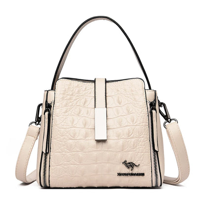 Fashion Women Handbag High Quality Crocodile Pattern Leather Bucket Bag Designers Female Shoulder Bag Luxury Brand Crossbody Bag