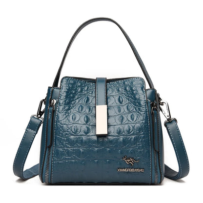 Fashion Women Handbag High Quality Crocodile Pattern Leather Bucket Bag Designers Female Shoulder Bag Luxury Brand Crossbody Bag