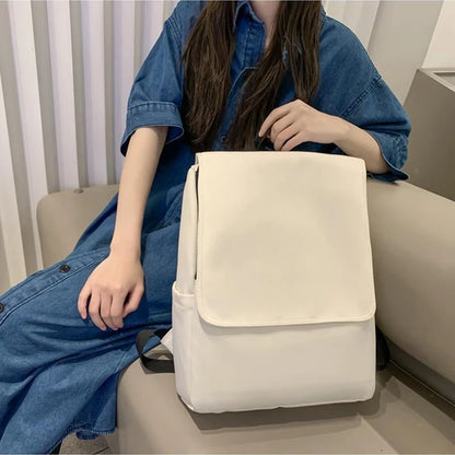 Fashion Women High Capacity Minimalist Backpacks HandBags Students School Vintage Solid Shoulder Bags