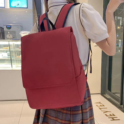Fashion Women High Capacity Minimalist Backpacks HandBags Students School Vintage Solid Shoulder Bags