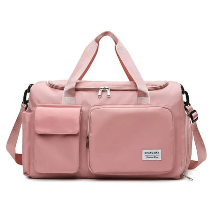 Fashion Women High Capacity Travel GYM Bags Totes Female Girl Dry Wet Separation Duffle ShoulderBags HandBags