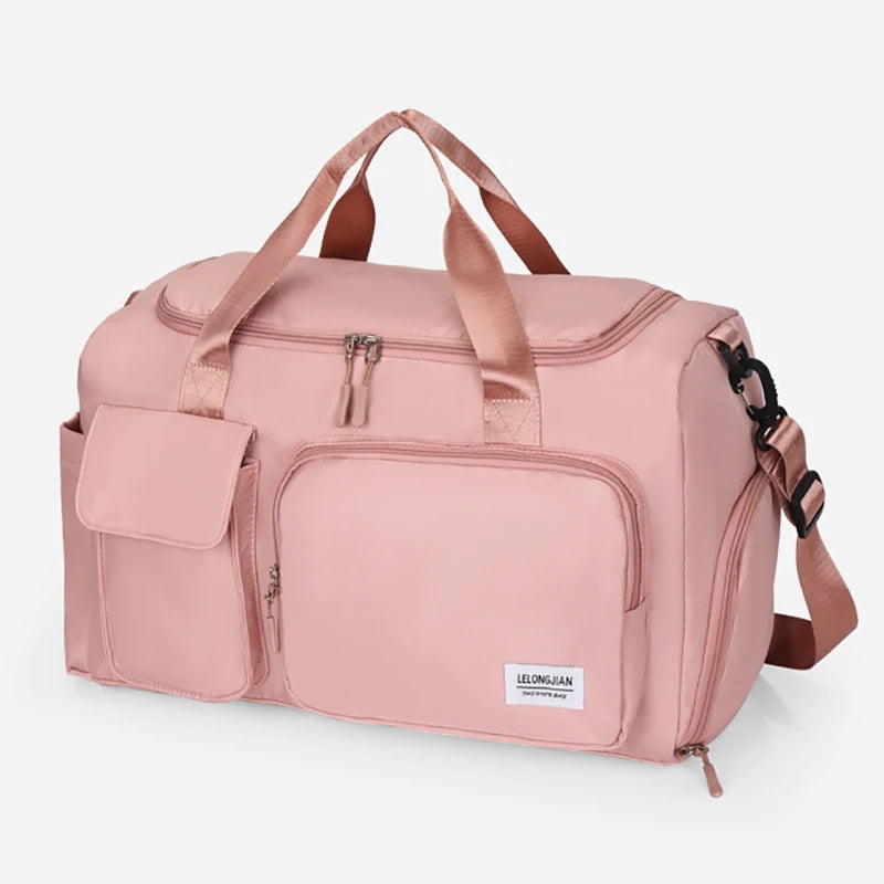 Fashion Women High Capacity Travel GYM Bags Totes Female Girl Dry Wet Separation Duffle ShoulderBags HandBags