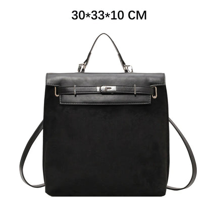 Fashion Women High Capacity Vintage Nubuck Backpacks HandBags Female Retro Cross Buckle Travel Shoulder Bags