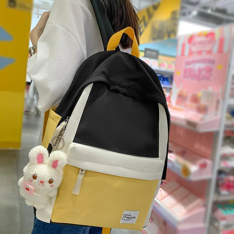 Fashion Women Kawaii Harajuku Backpack Girl Travel Nylon School Bag New Female Cute Laptop College Lady Trendy Leisure BookBag