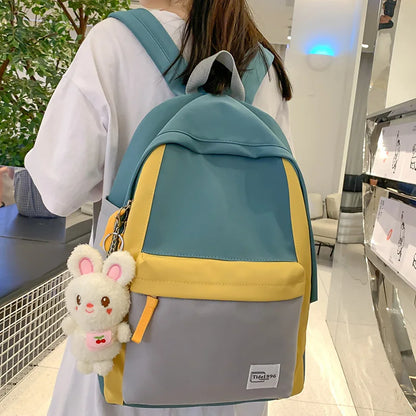 Fashion Women Kawaii Harajuku Backpack Girl Travel Nylon School Bag New Female Cute Laptop College Lady Trendy Leisure BookBag