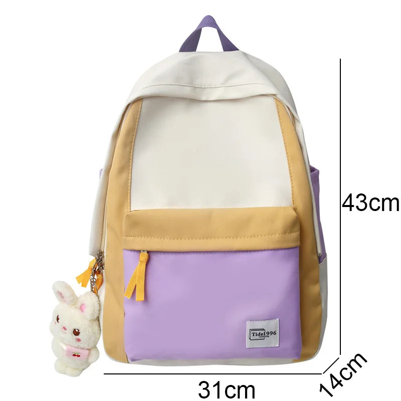 Fashion Women Kawaii Harajuku Backpack Girl Travel Nylon School Bag New Female Cute Laptop College Lady Trendy Leisure BookBag
