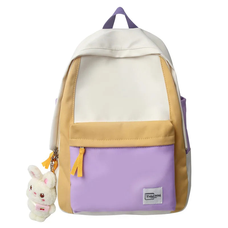 Fashion Women Kawaii Harajuku Backpack Girl Travel Nylon School Bag New Female Cute Laptop College Lady Trendy Leisure BookBag
