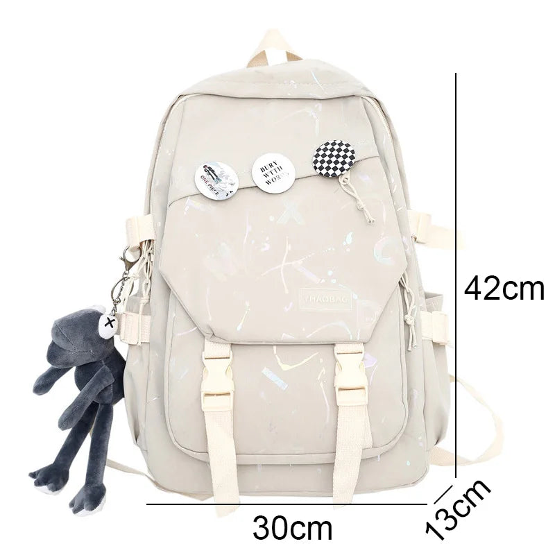 Fashion Women Men Graffiti College Bag Cool Male Ladies Travel Backpack Girl Boy Laptop Student Bag Trendy Female Backpack Nylon
