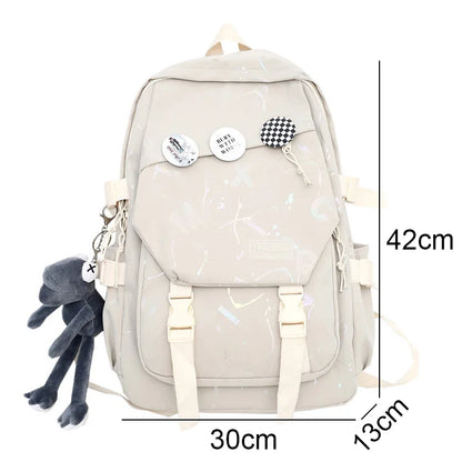 Fashion Women Men Graffiti College Bag Cool Male Ladies Travel Backpack Girl Boy Laptop Student Bag Trendy Female Backpack Nylon