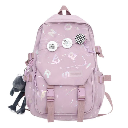 Fashion Women Men Graffiti College Bag Cool Male Ladies Travel Backpack Girl Boy Laptop Student Bag Trendy Female Backpack Nylon