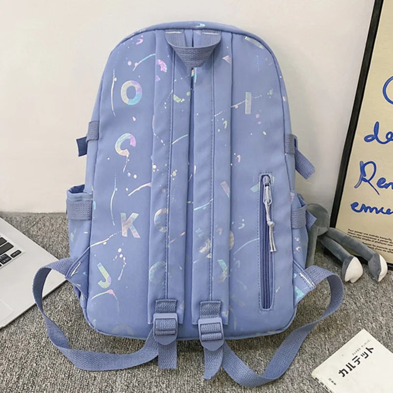 Fashion Women Men Graffiti College Bag Cool Male Ladies Travel Backpack Girl Boy Laptop Student Bag Trendy Female Backpack Nylon