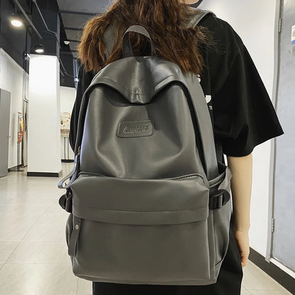 Fashion Women Men White Nylon Waterproof Laptop PU College Backpack Female Male Travel Book Bag Girl School Backpack Ladies Cool