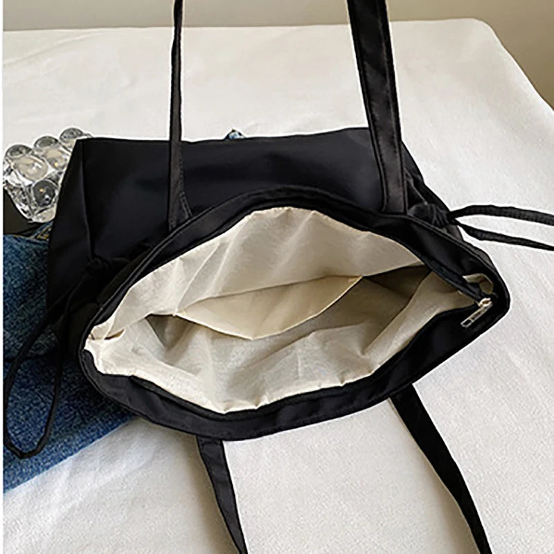 Fashion Women Minimalist Shoulder Bags Briefcases OL Students Drawstring Casual Office HandBags Totes