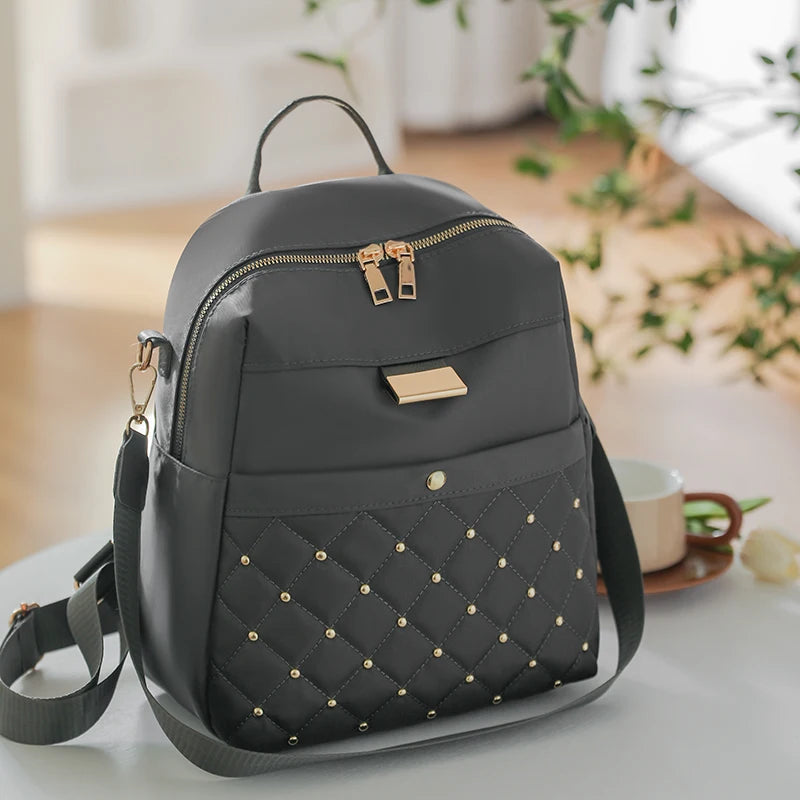 Fashion Women Multifunctional Nylon Backpacks Female Waterproof Travel Back Bag Large School Bags for Teenage Girls Shoulder Bag