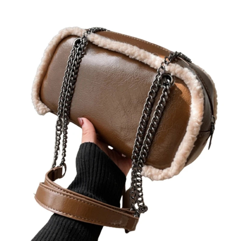 Fashion Women PU Bag Winter Shoulder Bags Crossbody Handbag