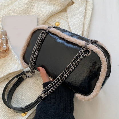 Fashion Women PU Bag Winter Shoulder Bags Crossbody Handbag