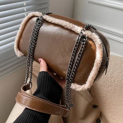 Fashion Women PU Bag Winter Shoulder Bags Crossbody Handbag