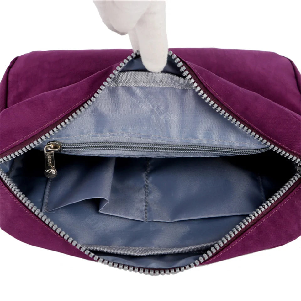 Fashion Women Shoulder Messenger Bag Nylon Oxford Lightweight Waterproof Zipper Package Large Capacity Travel Crossbody Bag