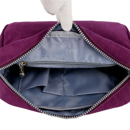 Fashion Women Shoulder Messenger Bag Nylon Oxford Lightweight Waterproof Zipper Package Large Capacity Travel Crossbody Bag