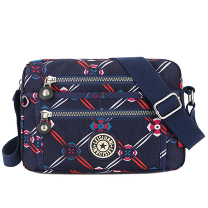 Fashion Women Shoulder Messenger Bag Nylon Oxford Lightweight Waterproof Zipper Package Large Capacity Travel Crossbody Bag