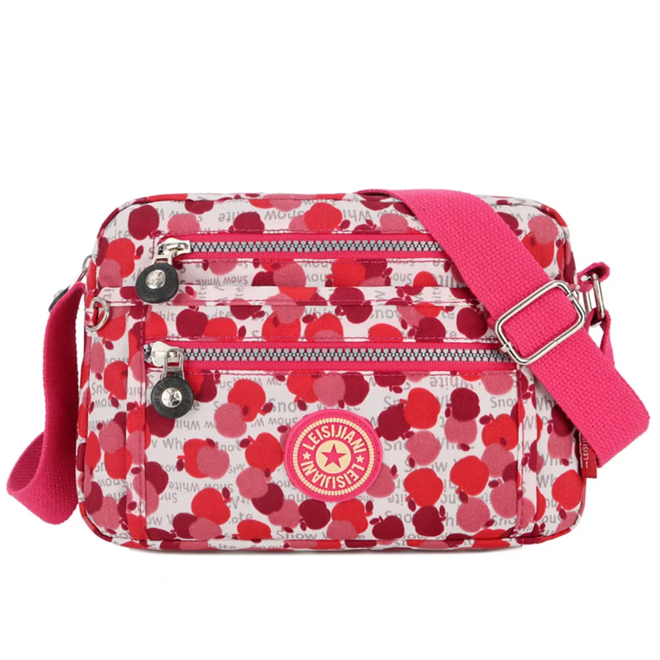 Fashion Women Shoulder Messenger Bag Nylon Oxford Lightweight Waterproof Zipper Package Large Capacity Travel Crossbody Bag