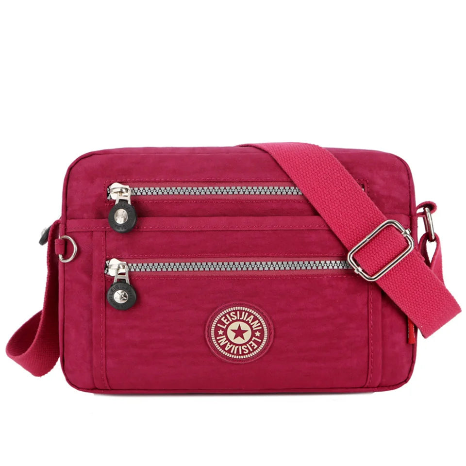 Fashion Women Shoulder Messenger Bag Nylon Oxford Lightweight Waterproof Zipper Package Large Capacity Travel Crossbody Bag