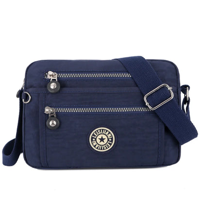 Fashion Women Shoulder Messenger Bag Nylon Oxford Lightweight Waterproof Zipper Package Large Capacity Travel Crossbody Bag