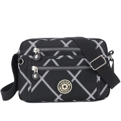 Fashion Women Shoulder Messenger Bag Nylon Oxford Lightweight Waterproof Zipper Package Large Capacity Travel Crossbody Bag